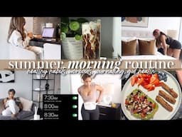 summer morning routine: tips to wake up early, gut health, journaling, healthy habits, supplements