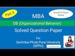 OB previous question paper with answers for SPPU Organization Behaviour answer key Part 3