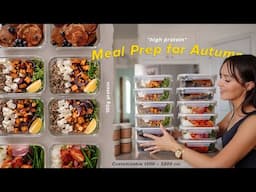 Autumn meal prep | 16 high protein meals in 1 hour