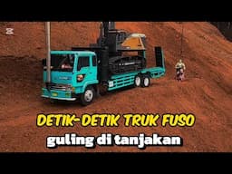 Truk Fuso dan alat berat guling d turunan curam || versi miniatur truk