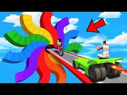 SHINCHAN AND FRANKLIN TRIED THE IMPOSSIBLE COLOURFUL SUN PARKOUR CHALLENGE GTA 5