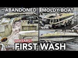 ABANDONED Barn Find | Moldy Boat First Wash In 10 Years! | Satisfying ASMR Car Detailing Restoration