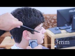 relaxing men's haircut with scissors and machine sound | asmr hair cutting