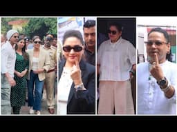 SRK With Family Arrives For Cast Their VOTE With Other Bollywood Celebrities