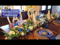 Decorating A  Dining Room For Christmas | Holiday Glitz Blue & Gold