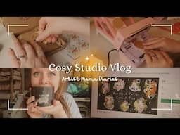 My Kickstarter Is Live! & Making Brand Stickers ft. Munbyn | Artist Mama Diaries 🐻🌿 | Studio Vlog