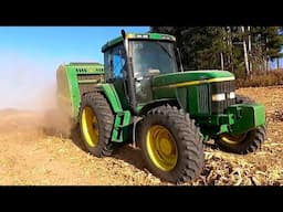 Brand New Round Baler Baling Corn Stalks! John Deere 450M Round Baler! (2024 Harvest)