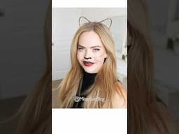 Cool Cat Hairstyle🐱🐈‍⬛ #halloween2024 #halloweencostume #catcostume #catears #easyhairstyles #hair