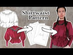 Sketch to Sewing Pattern (Edwardian Shirtwaist!) - Writing a Historybounding Book