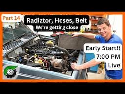 Jeep XJ 4.0 Engine Install LIVE Part 14: Radiator, Hoses, Belt..