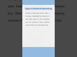 Types of Unethical Advertising | Student Notes