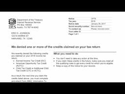 How to understand your CP79 Notice (IRS denied one or more tax credits on your return)