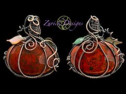 Wire Wrapped Pumpkin Pendant using Round Wire- It's also Reversable!