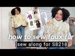 How to sew faux fur | sew along for Simplicity S8218 | sewing a fur vest