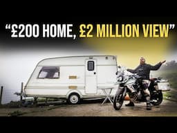 Biker Lives In 'Bare Bones' Caravan On A Cliff Top