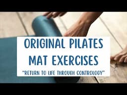 Pilates Mat Order Return to Life Through Contrology