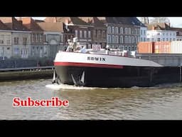 Saturday Hustle: Cargo Barges in Action on the L'Escaut River in Tournai#travel #barges @verakrus568