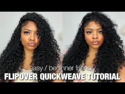 NATURAL 3A/3B CURLY FLIPOVER QUICKWEAVE 🩷 | ft. CurlsQueen