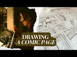 Drawing a Page from my Medieval Comic | Studio Art Vlog