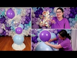 Stuffed Bubble Balloon Hoop Pillar - Winter Themed