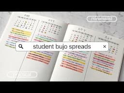 4 Minimalist Bullet Journal Spreads For High School Students | Simple + Practical!