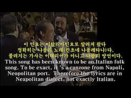 O Sole Mio -3 Tenors LA in 1994, Domingo, Carreras, Pavarotti 나의 태양이여 Italian, English Korean captin