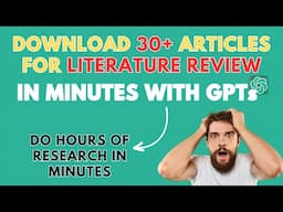 Get 30+ Research Articles for Your Literature Review in minutes using GPTs. Download with Zotero.