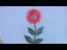 Hand Embroidery pistol stitch flower design/easy hand embroidery