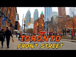 Toronto Walking Tour, Front Street Downtown Toronto Canada, 4K