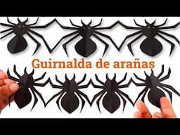 Como hacer Arañas de Papel Fácil y Rápido - Guirnalda de Arañas para Halloween