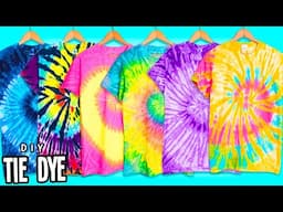 How To Make TIE DYE With Acrylic Paint! DIY 6 Techniques: Spiral, Bleach, Crumple, Bullseye & More!