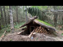 Secret Underground Log Cabin - Appearance Enhancement. Solo Bushcraft Build