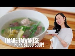 I made Taiwanese Pork Blood Soup!  豬血湯