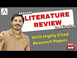 Master Literature Review in Minutes II Search Highly Cited Research Papers II Legendary AI Tool