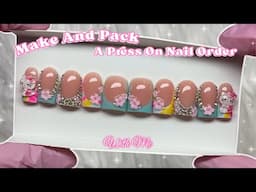 MAKE AND PACK A PRESS ON NAIL ORDER WITH ME🌸 POLYGEL PRESS ON NAIL TUTORIAL & COLORFUL SUMMER NAILS!