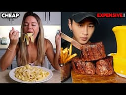 mukbangers eating CHEAP VS EXPENSIVE meals 😳