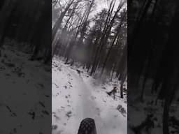 Racing MTB’s in the snow equals bar clips and sliding off trail!