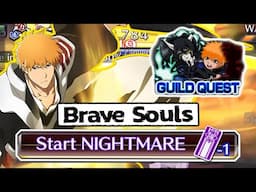 TRUE SHIKAI ICHIGO DESTROYS NIGHTMARE MELEE SOUL REAPER GUILD QUEST! Bleach Brave Souls Fast Runs