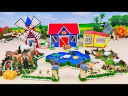 30 Minutes Satisfying Build Farm House Diorama with Chickens Barn - Horse Farm - Windmill