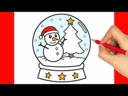 HOW TO DRAW A CHRISTMAS SNOW GLOBE