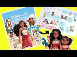 Moana 2 Movie Sticker Story Book with Simea Sister, Maui, Pua, Hei Hei Dolls