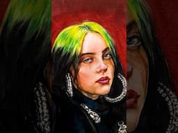 I painted Billie Eilish 😱 | Watercolour Portrait Painting #shorts #painting #youtube #artist