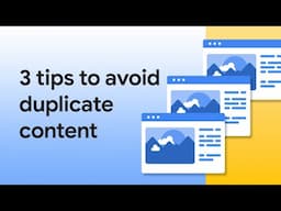 How to avoid duplicate content