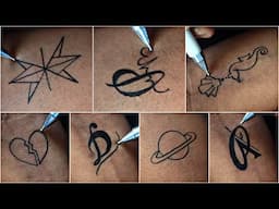 Beautiful A || D || P || and best four new tattoo designs making with pen || how to make 😱