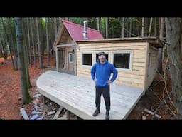 Ep.11 This CURVY Deck is MASSIVE! - Small Off Grid Cabin is Flexing (just in time for winter)