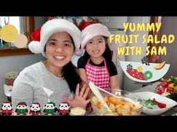 HOW TO MAKE YUMMY FRUIT SALAD FOR KIDS | CHRISTMAS DESSERT FOR KIDS | LET'S HAVE SAM FUN