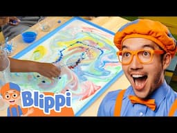 Blippii's Color Milk Experiment | Blippi | Challenges and Games for Kids