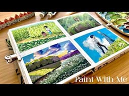 Paint With Me ⎥Studio Ghibli Landscape Gouache Painting + Relaxing Art 🌱