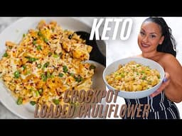 Crock Pot  Keto Loaded Cauliflower | Easy Thanksgiving Side