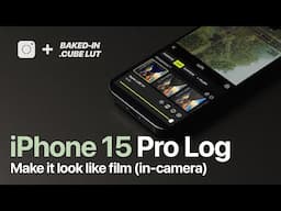 iPhone 15 Pro + baked-in LUT Test (Apple Log)